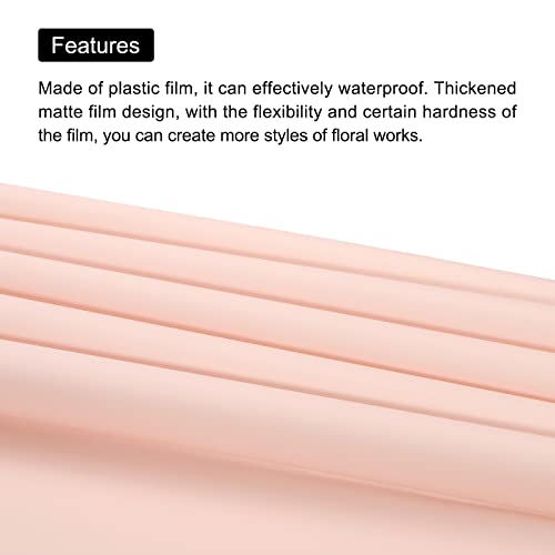 MECCANIXITY 20 Pcs Double Sided Color Flower Wrapping Paper Milk White+Pink 22.8"x22.8" Waterproof for Florist Bouquet Supplies, DIY Crafts, Gift Box Packaging by MECCANIXITY - Image 4