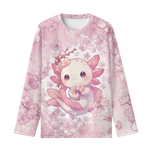 Image of Girls Cartoon Print Long Sleeve Graphic Tee Casual Crew Neck T-Shirts for 3-16 Years Little Girls