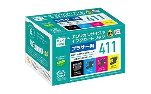 エコリカ[ブラザー用] LC411-4PK 互換リサイクルインク(型番:ECI-BR411-4P)