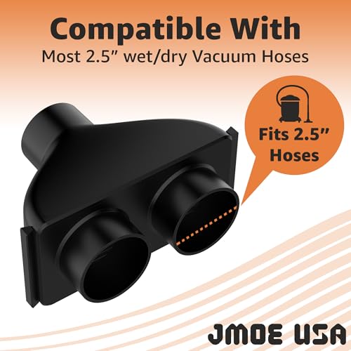 Image of Jmoe USA 2.5 Inch Shop Vac Y Connector Splitter With Individual Blast Gates | Dust Collection Hose Splitter | Fits Ridgid, Craftsman, and Most Wet Dry Vacuums | PATENT PENDING