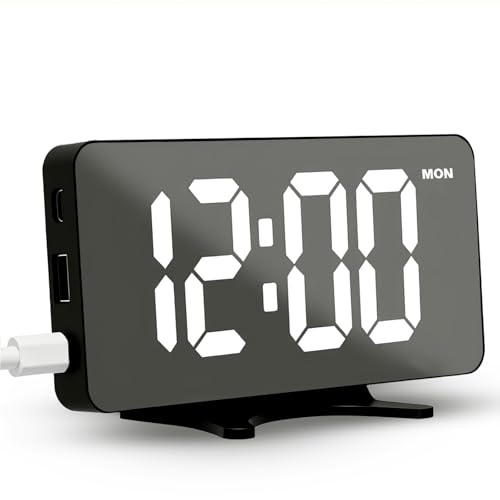 Digital Alarm Clock for Bedroom Dimmable Dual Desk Clock for Heavy Sleepers