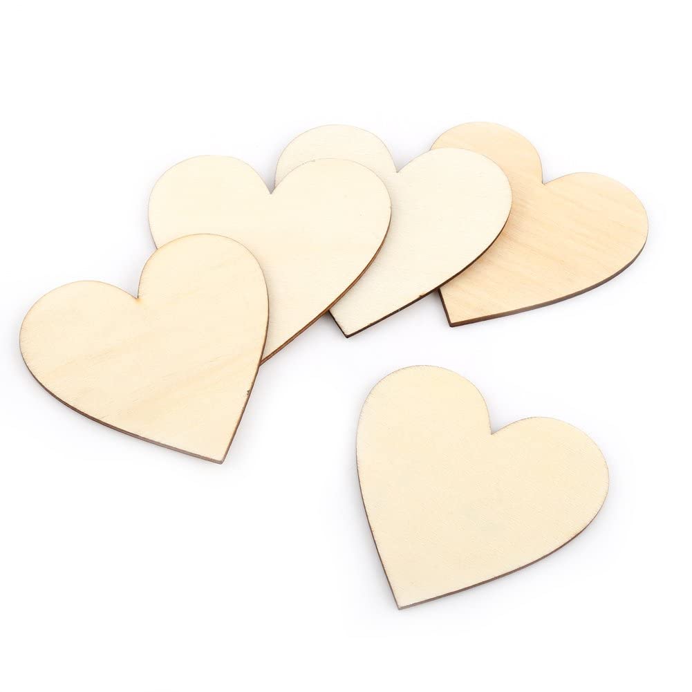Décoration en forme de cœur en bois vierge pour mariage, plaques d'art, loisirs créatifs, fabrication de cartes ou décoration (30 mm Décoration en forme de cœur en bois vierge pour mariage, plaques d'art, loisirs créatifs, fabrication de cartes ou décoration (30 mm