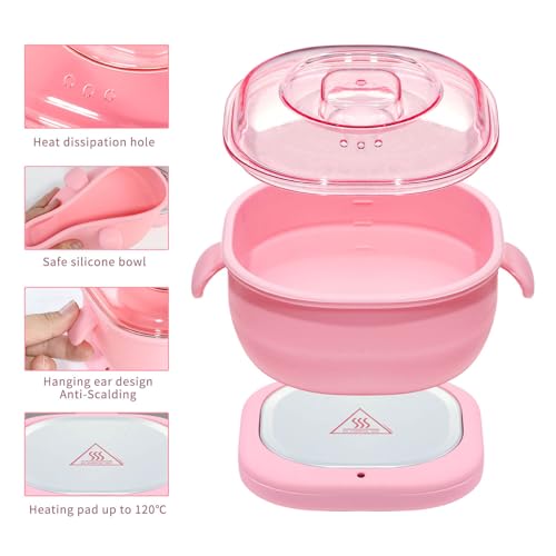 Image of Premium Wax Heater Waxing Kit for Women - Silicone Wax Warmer for Hair Removal, Eyebrow, Bikini, Legs, Face, Brazilian Wax & More -Wax Machine + 1-Pack Hard Wax Beans Waxcombo Kit (Wax Heater + 100gm Wax + Combo Kit)