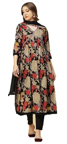 Kurti indien imprimé floral Aliya Set avec dupatta et combinaison salwar
