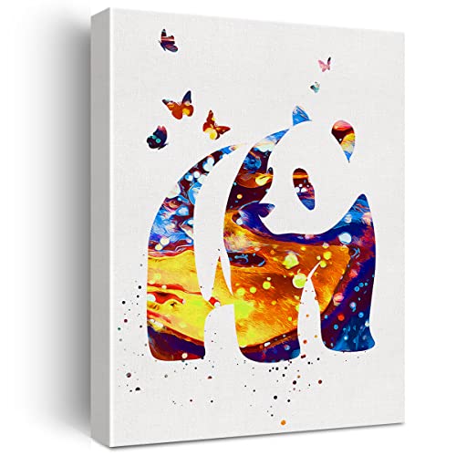 Panda Watercolor Wall Art Panda Portrait Canvas Painting Prints f...