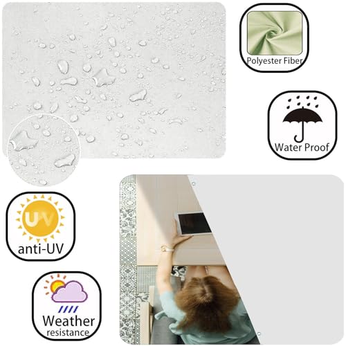 Tela Oxford resistente de 4.5x5m en toldo rectangular impermeable color blanco 4