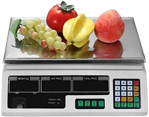 Balance de cuisine électronique 40 kg/2 G en acier inoxydable avec affichage LCD industriel avec fonction zéro épluchage
