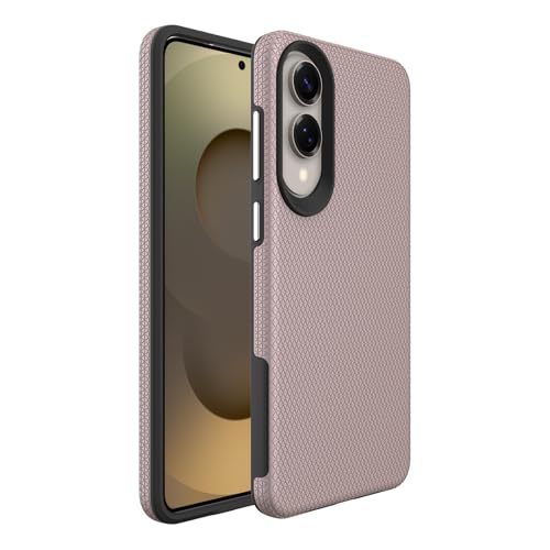 Image of NOXO Ultra-Hybrid Triangle Back Case Cover for Samsung Galaxy S25 Edge, | Shockproof Design | Camera Protection | Soft TPU & Rugged PC | Bumper Case Cover for Samsung Galaxy S25 Edge, (Aureate Pink)