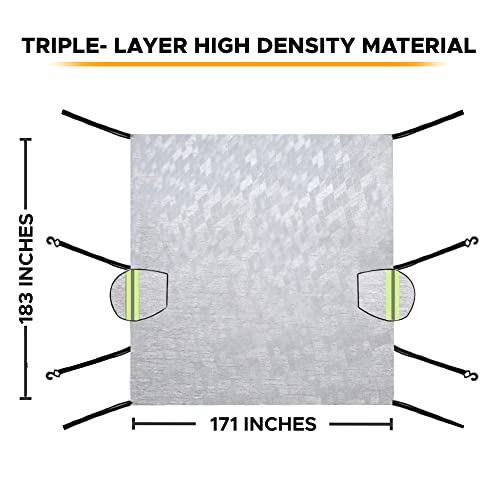 Image of EcoNour Car Windshield Snow and Frost Cover | Water-Resistant, Windproof, Dustproof | All Weather Car Front Cover | Ideal Half Car Cover Protects Your Windshield and Roof (SUV YM)