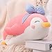 LEIhhdy 42 cm 1 pz Simpatico Pinguino Orso Sigillo e Squalo Peluche Scaldamani Peluche Morbido Cartone Animato Cuscino di tiro Carino Regali di compleanno-42 cm, Pinguino Rosa