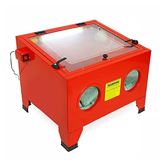 Stark 25 Gal Bench Top Sand Blaster Air Sandblast Cabinet Large Workbench Work Light Built-in -Red