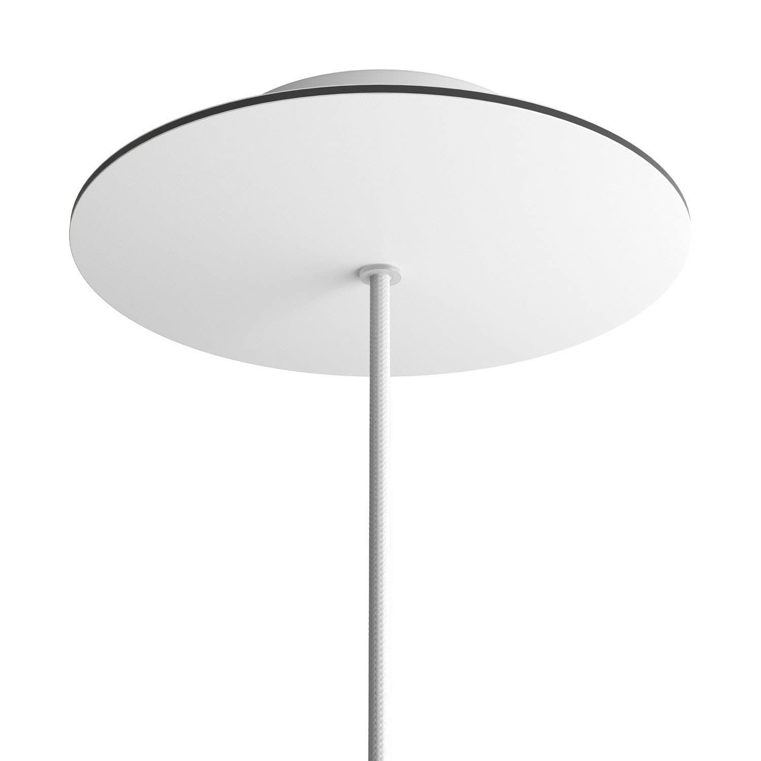 Rosace Rose-One 200 mm 1 trou pavillon de plafond blanc mat pour luminaire suspendu et déporté