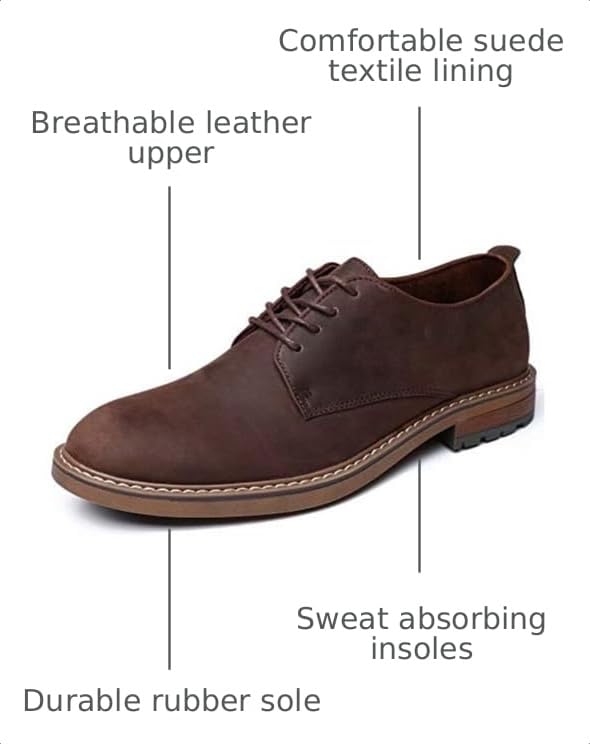Image of Arkbird Mens Dress Shoes, Lace Up Leather Oxford