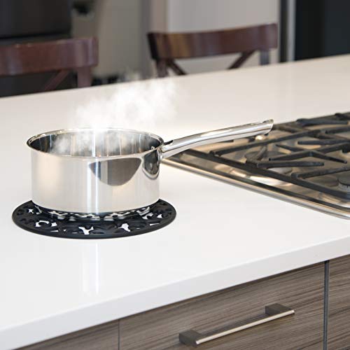 GASARE-Extra-Large-Thick-10-Silicone-Trivets-for-Hot-Dishes-Pots-and-Pans-Hot-Pads-for-Countertops-Flexible-Dishwasher-Safe-10-x–Inches-Set-of-3-Black GASARE Extra Large Thick 10 Silicone Trivets for Hot Dishes Pots and Pans Hot Pads for Countertops Flexible Dishwasher Safe 10 x–Inches Set of 3 Black