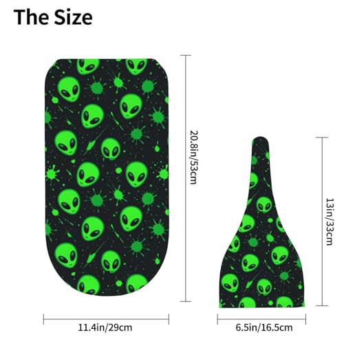Image of Green Alien Head Newborn Swaddle Blankets Hat Sets Soft Baby Receiving Blanket Swaddle Sack for Baby Shower Infant Boy Girl Gift