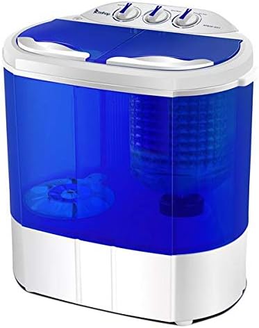 Portable Mini Compact Twin Tub Washing Machine 10.4lbs Capacity, White + Blue