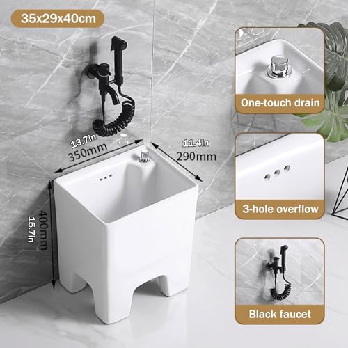 Évier à vadrouille en céramique blanche durable et esthétique pour la maison