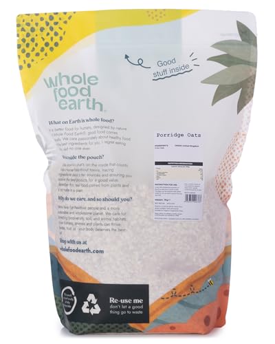 Wholefood Earth Porridge Oats 2 kg | GMO Free | High Fibre