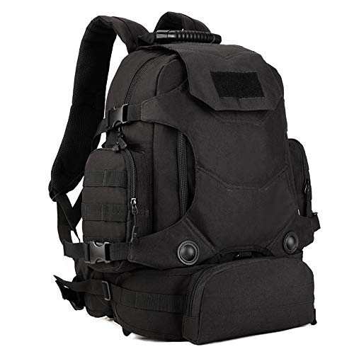 YUHAN Molle Rucksack, 40 l, taktischer Militär-Rucksack, Wanderrucksack, mehrere Fächer, für Camping, Wandern, Trekking, Jagd, wasserabweisend, S427, Schwarz Cover