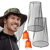 2 Pack GuoluvSoo Mosquito Head Nets with Drawstring, Premium Bug Net for Head, Universal Fit for Hats, Breathable Mosquito Net Hat, Ideal for Outdoor Adventures: Hiking, Camping, Fishing, Gardening