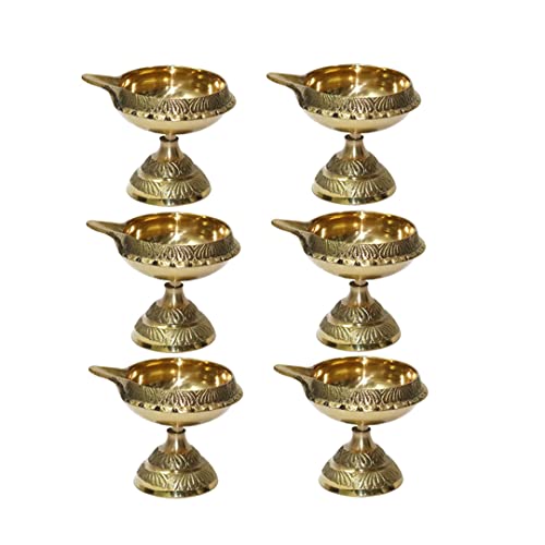 Universal Hub® Messing-Öllampe mit Gravur Diwali Pooja Samagri...