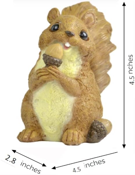 Brown Squirrel Statue with Acorn – Hand-Painted Polyresin Garden Figurine for Lawn, Patio & Planters – Rustic Outdoor Animal Décor - Image 4