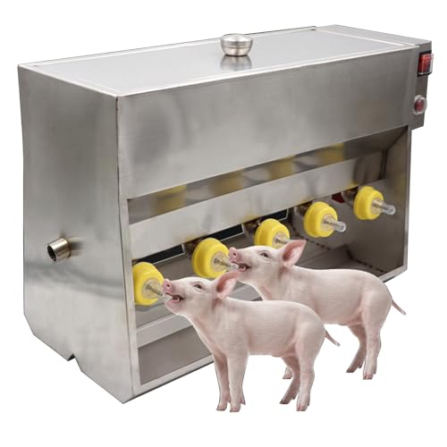ExoticaBlend Comedero Automático para Lechones - 15L/20L, Sistemas de Mezcla y Sonido de Cerda Integrado - para la Crianza de Lechones, Corderos y Terneros 10Nipples