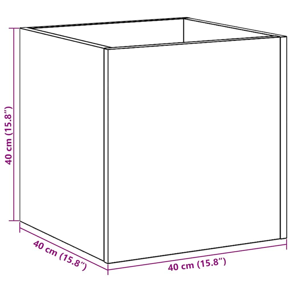 vidaXL Jardinera de Madera contrachapada Roble Artesanal 40x40x40 cm, Jardinera cajón, Jardinera Cuadrada, Maceta, Jardinera Cubo, macetero