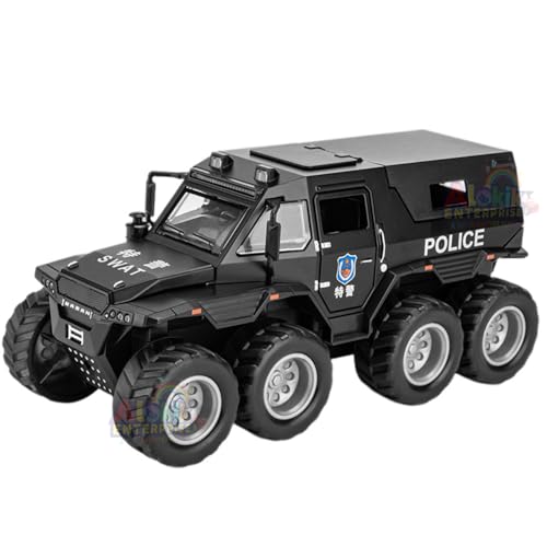 Image of Alokik Enterprise 8X8 Off-Road Refitted Model Adventure Suv Car 1 /24 Scale Monster Shaman Trucks Pickup Die-Cast Metal Model Cars With Sound And Light For Kids Age 3 Year And Up ?Black?