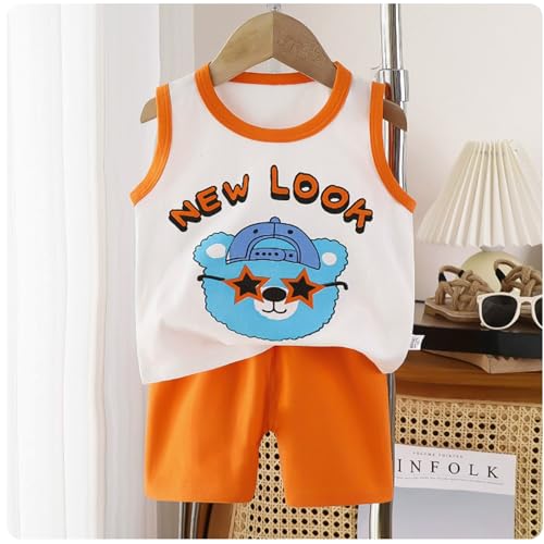 Image of Toddler Boys 4PCs Tank Top and Shorts Set Summer Clothes Cotton Outfits