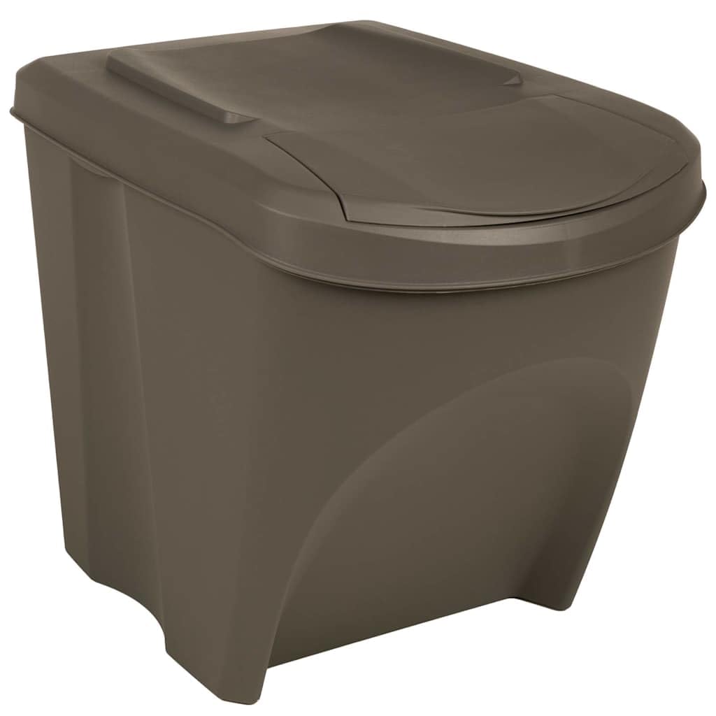 Poubelle empilable 3 pièces Gris 75 L Polypropylène