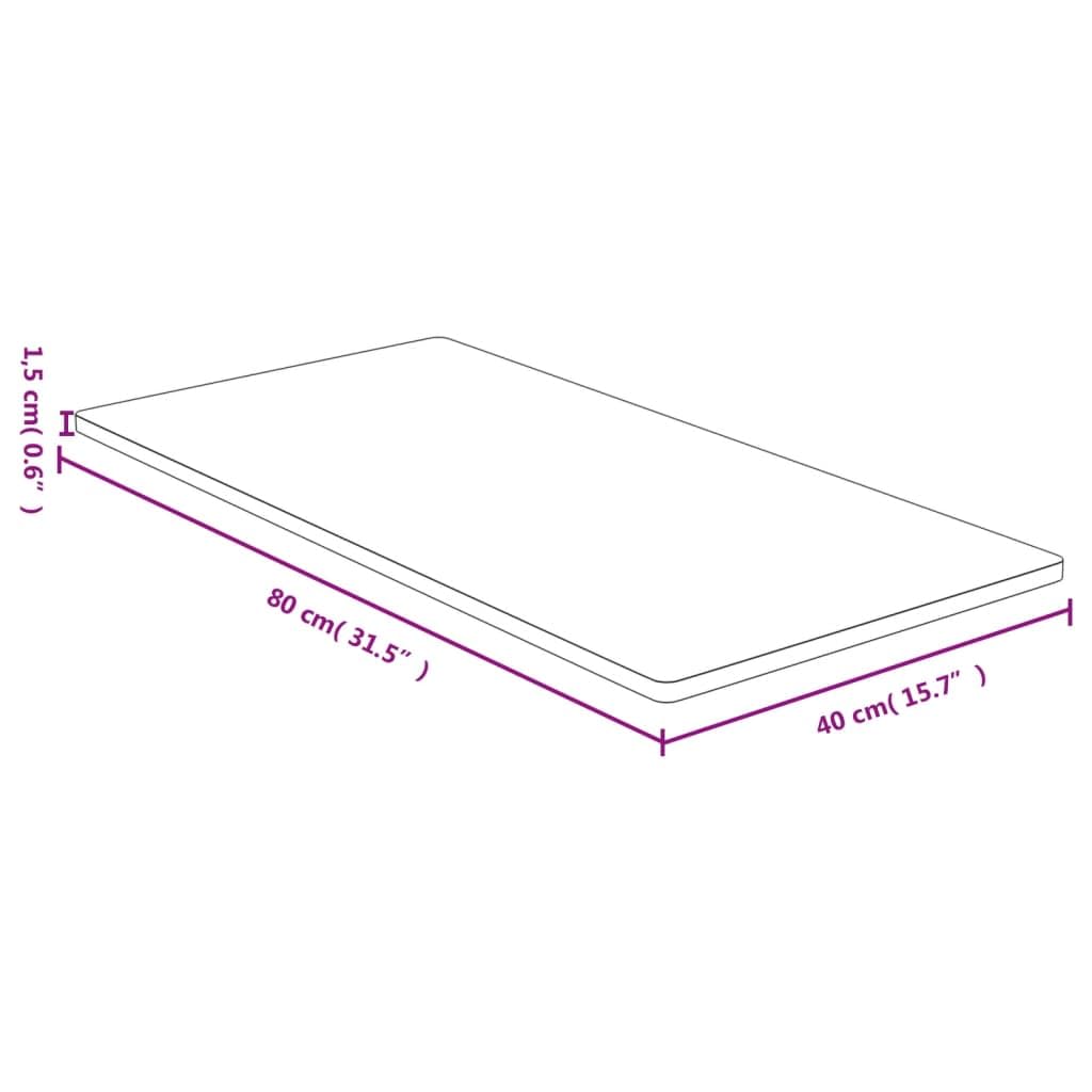 Plateau de table en bambou laqué, 40 x 80 x 1,5 cm, polyvalent, pour salon, table d'appoint, meubles d'appartement, durable avec bords arrondis, facile d'entretien, grain naturel