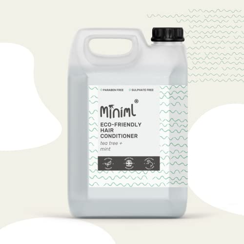 Miniml Natural Hair Conditioner Eco Friendly - 5L Refill Tea Tree & Mint Men and Womens Sensitive Scalp & Skin Cruelty Free Vegan Formula - For Greasy, Curly, Dry Hair - Image 3