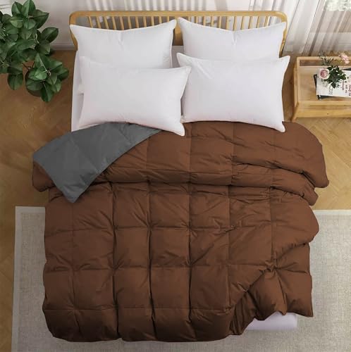 Image of Fluffy 600 GSM Winter Comforter King Size 90 inchX106 inch - 600 GSM Heavy Winter Quilt Microfiber Rajai /Duvet /Blanket Super Soft King Size - Chocolate Brown /Dark Gray Color