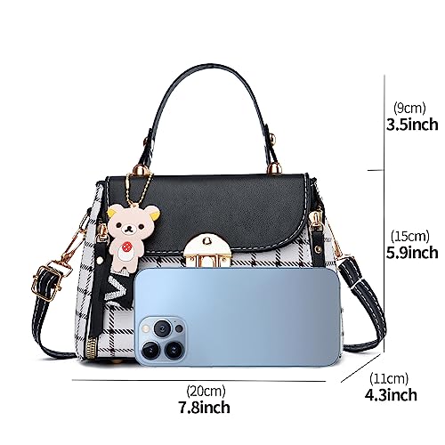 Xiaoyu Small Purses and Handbags for Women Fashion Teenage Girls Crossbody Bag Lightweight Shoulder Bag Plaid Pattern Satchel2