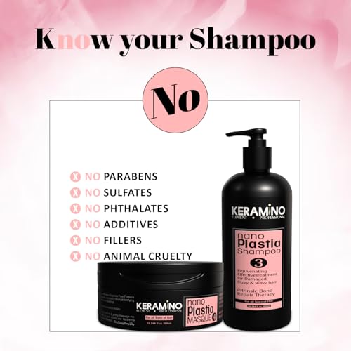 Image of Nano Plastia Shampoo & Mask Set, Sulfate Free Color Safe Duo for Nano Plastia Treated Hair, Advanced Repair, Frizz Control, Smoothness & Mirror Like Shine Post Treatment Care (300 ML Combo)