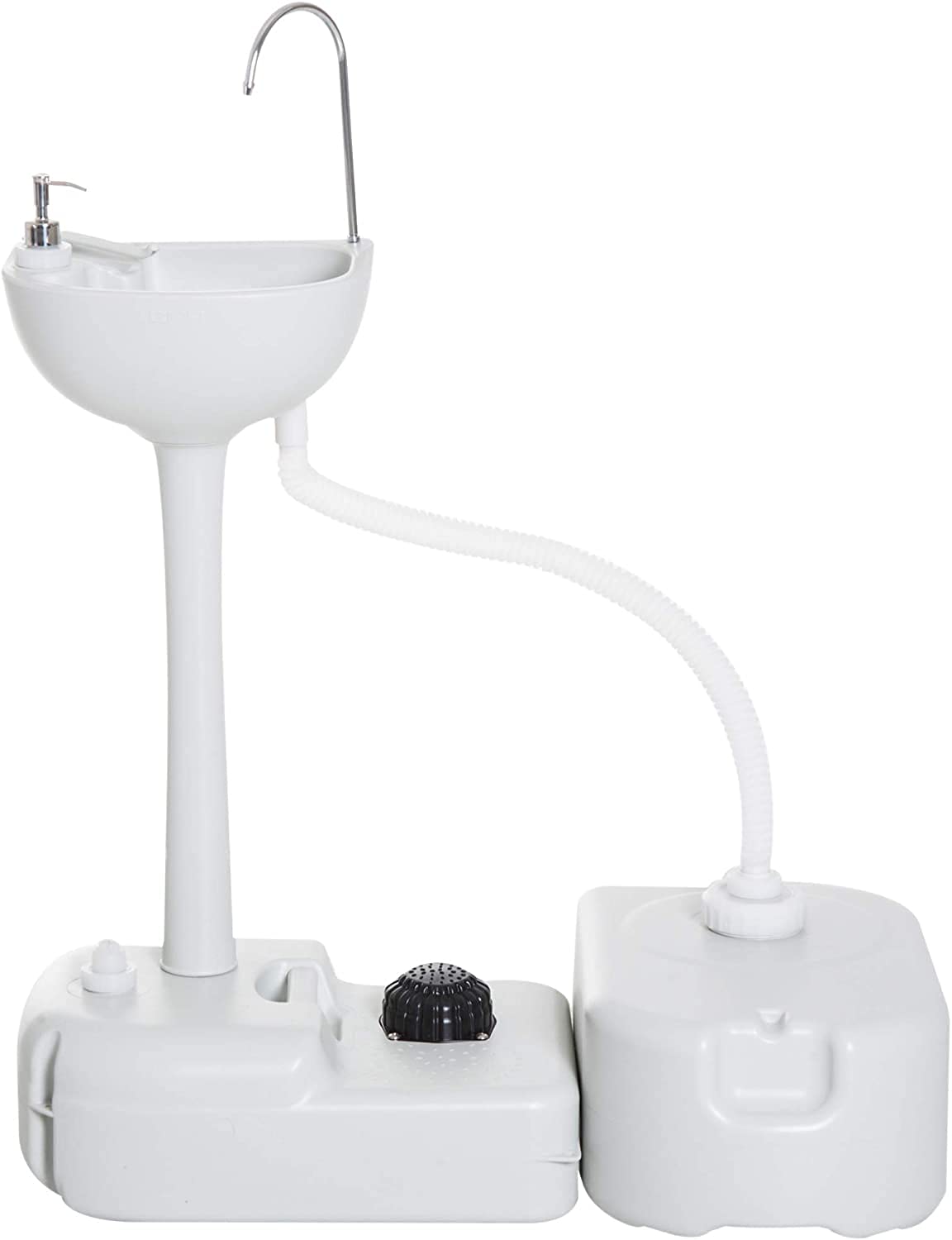 GZD Portable Washing Station,Mobile Freestanding Hand Wash Sink for Camping,Caravans,Outdoor Activities Water Tank Drainage Equipment with Wheels