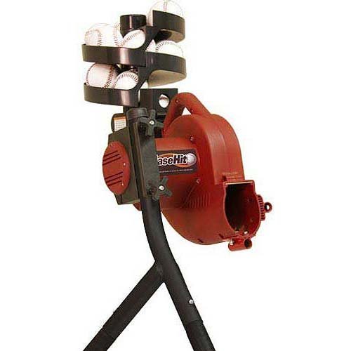 HEATER SPORTS BaseHit Baseball Pitching Machine for Kids, Teens, and Adults, Uses Pitching Machine Baseballs & Real Baseballs, Includes Automatic Ballfeeder (Renewed)