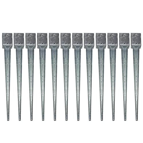 ESTEXO 12 Einschlaghülsen Vierkant 101x101x900 mm für Zaunpfosten Gartenzaun ESTEXO 12 Einschlaghülsen Vierkant 101x101x900 mm für Zaunpfosten Gartenzaun