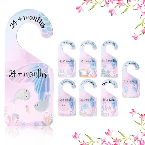 Image of SPARADISE Baby Closet Dividers for Clothes – Set of 8 Double-Sided Organizers for Nursery Wardrobe – Newborn to 24 Months – Ocean Theme