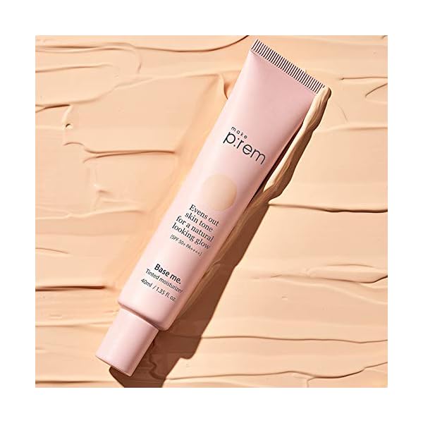 MAKEPREM-Base-me-Tinted-Moisturizer-135-fl-oz-SPF-50-PA-weight-Makeup-Base-with-Sunscreen-for-a-Naturally-Glowing-Look-Make-Prem-MakePrem MAKEPREM Base Me Tinted Moisturizer UVA UVB UV Protection SPF 50+ PA++++1.35 Fl Oz VEGAN Makeup Base Primer Sunscreen…
