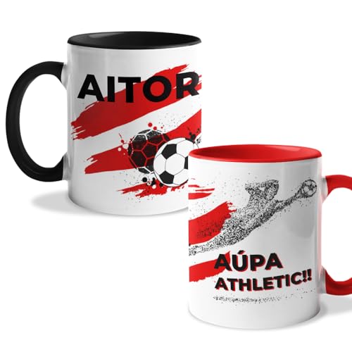 Getsingular Taza Athletic Club Bilbao. Taza personalizada nombre y colores de tu equipo de fútbol....