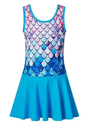 Belovecol Girls Gymnastics Skirted Leotards Ballet Tutu Dance Dress Mermaid Gymnastic Skirt 5-6T Kids Wrap Athletic Sparkle Dancing Costume