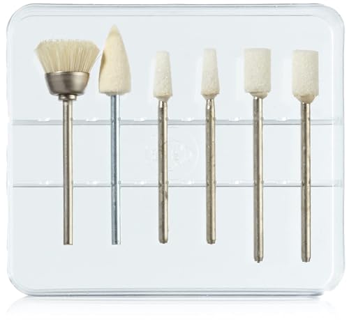 PETER BAUSCH Bausch 1799 Set mit 6 Aufsätzen für Bausch Manikür- und Pediküre Geräte, Schleifstifte und Polierfilz zum Enternen von Hornhaut und Kürzen und Polieren der Nägel, Fußpflege, Nagelpflege, Handpflege