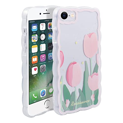 PNATEE Case for iPhone SE 2022 /iPhone 7 /iPhone 8, Fashion Cute Flower Shape Case Silicone Gel Rubber Phone Case, Shockproof Soft TPU Protective Case for iPhone SE 2022/2020/iPhone 7/iPhone 8, Tulip