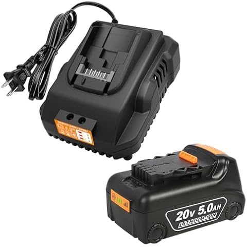 20v Max Battery Replacement for Dewalt Battery 5.0Ah with DCB112 Battery Charger Station for DCB200 DCB120,Black Cover