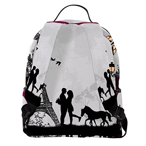 Mochila ligera París Torre Eiffel unisex multicolor para viajes y universidad 2