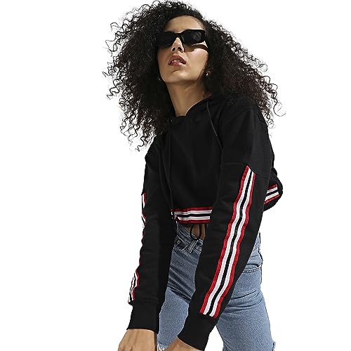 Image of Campus Sutra Women Cotton Hooded Neck Sweatshirt
