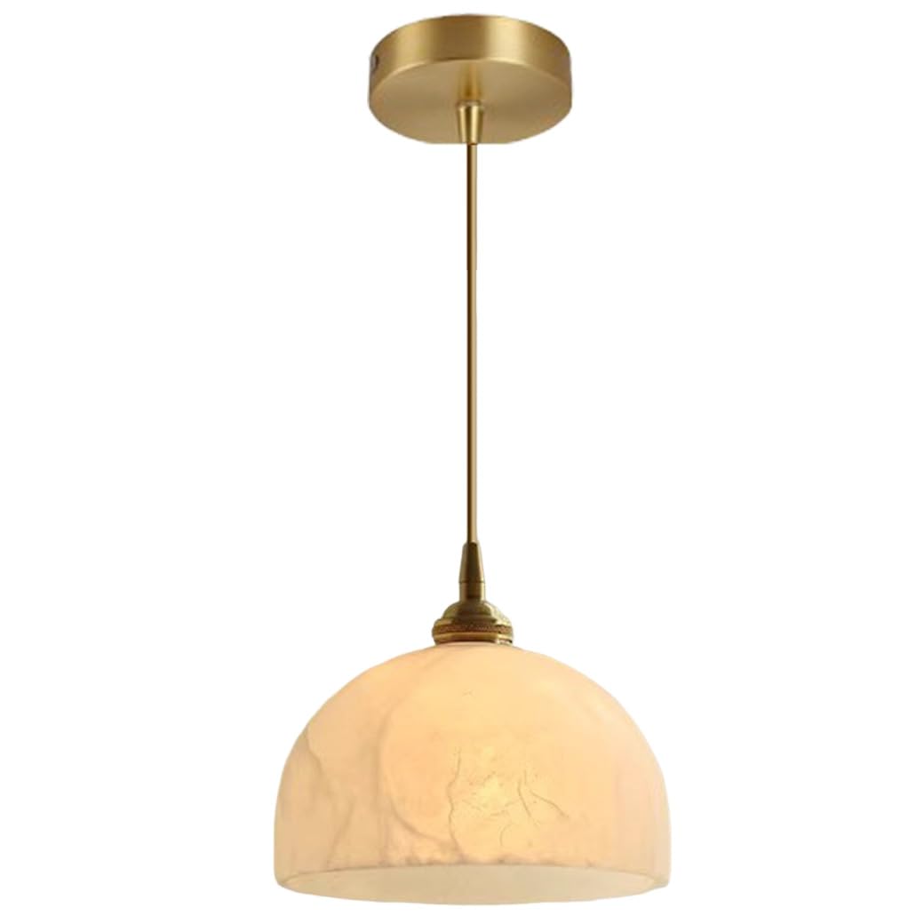 Luminaires suspendus en forme de dôme moderne avec détails marbre et laiton
