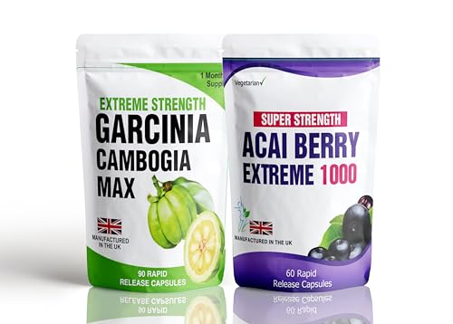 90 Garcinia Cambogia 60 Acai Berry Extreme Weight Loss Slimming Diet Pills Free Meal Plan Dieting Tips 2 Bottles